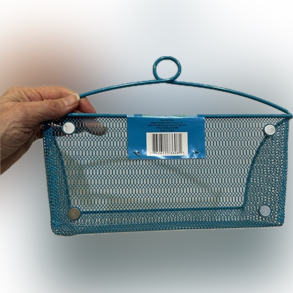 NEW VTG MAGNETIC LOCKER BASKET BLUE TEAL SCHOOL GYM WORK WORKOUT ORGANIZE STYLE - Picture 3 of 9